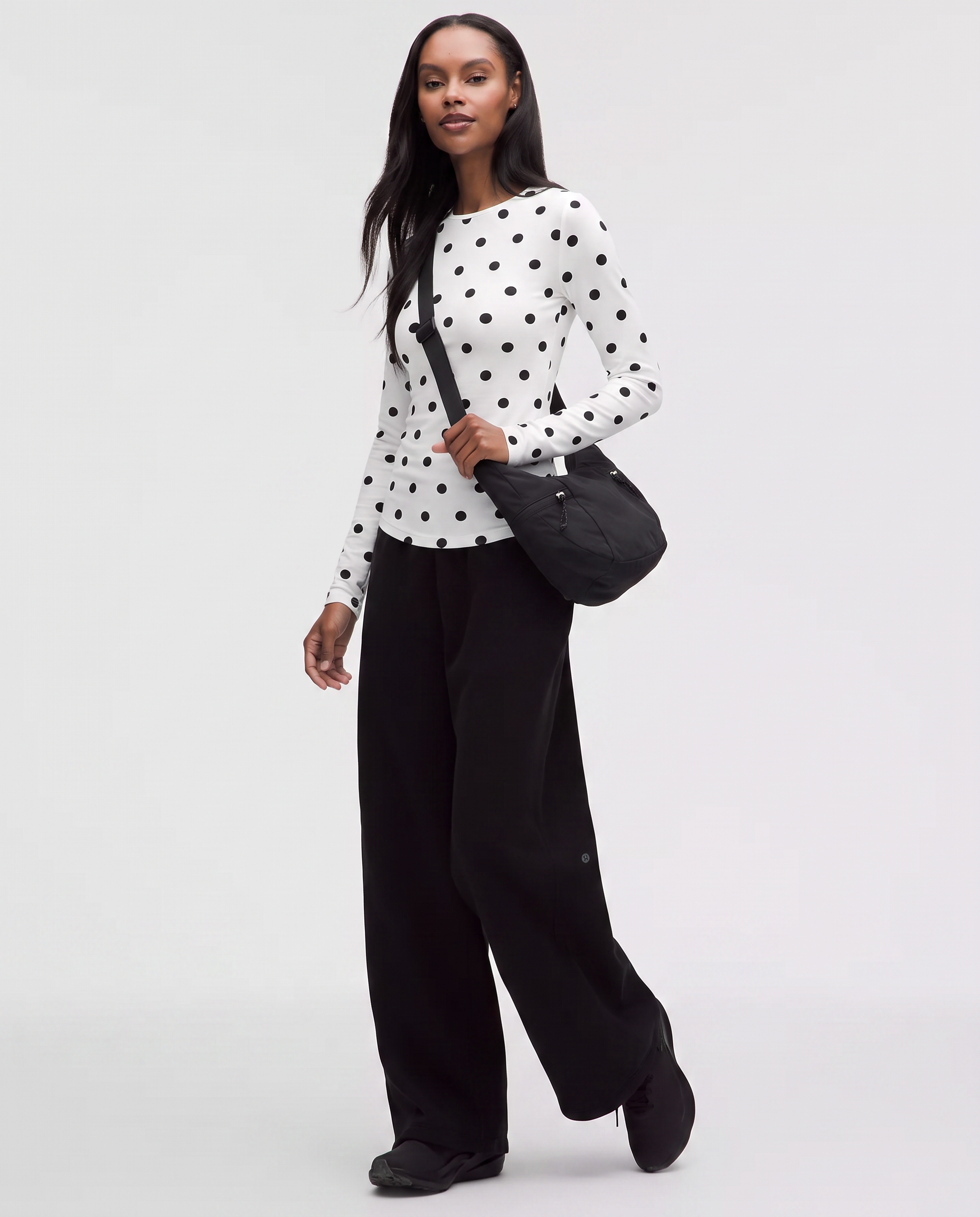 White Polkadot Full-Sleeve Supersoft Underscrub