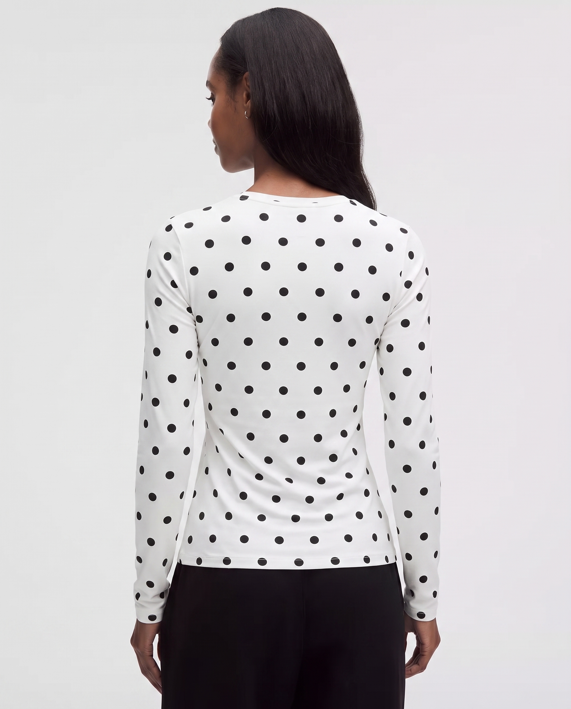 White Polkadot Full-Sleeve Supersoft Underscrub