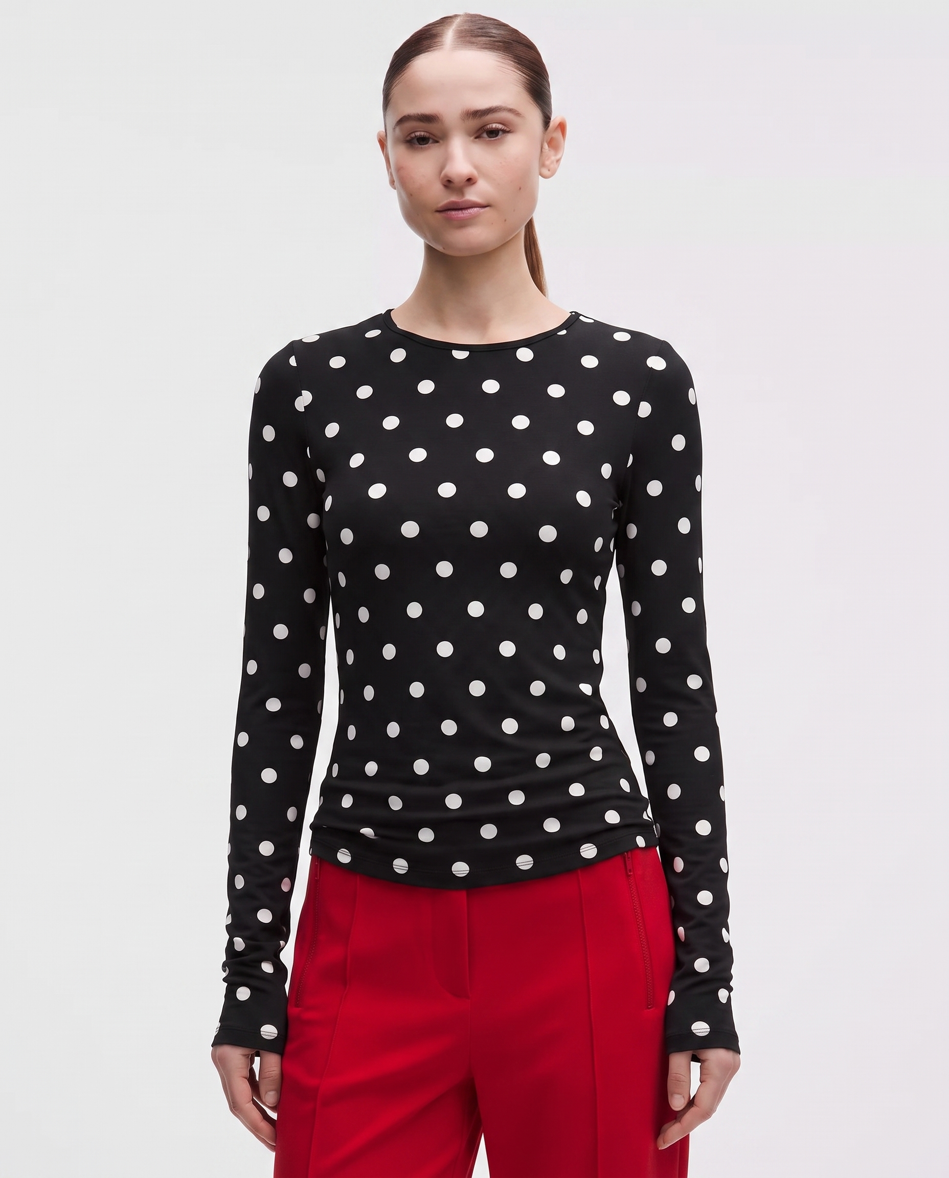 Black Polkadot Full-Sleeve Supersoft Underscrub