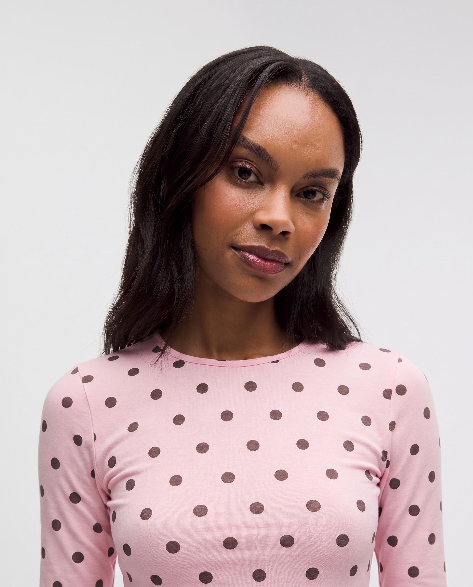 Baby Pink Polkadot Full-Sleeve Supersoft Underscrub