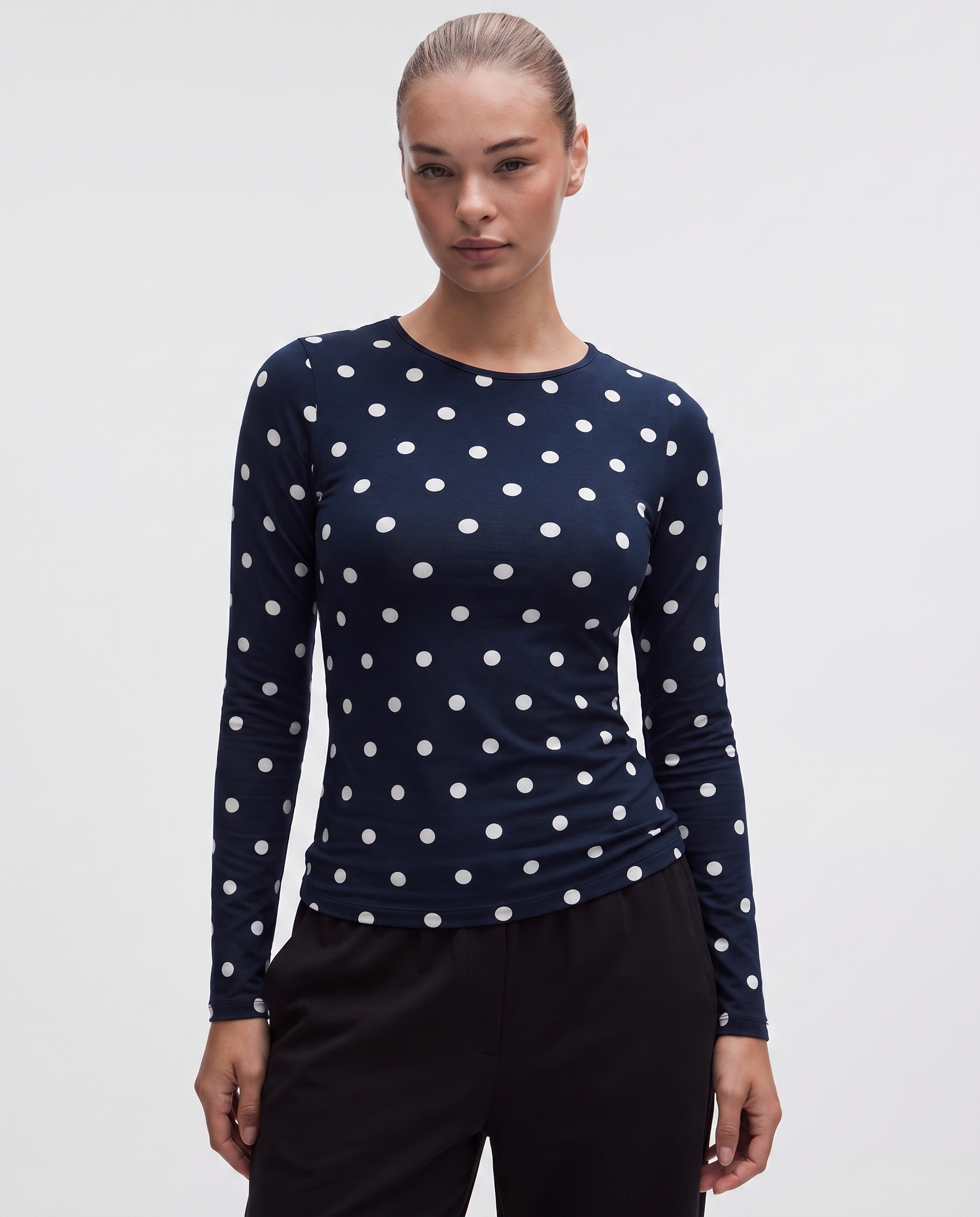 Navy Polkadot Full-Sleeve Supersoft Underscrub
