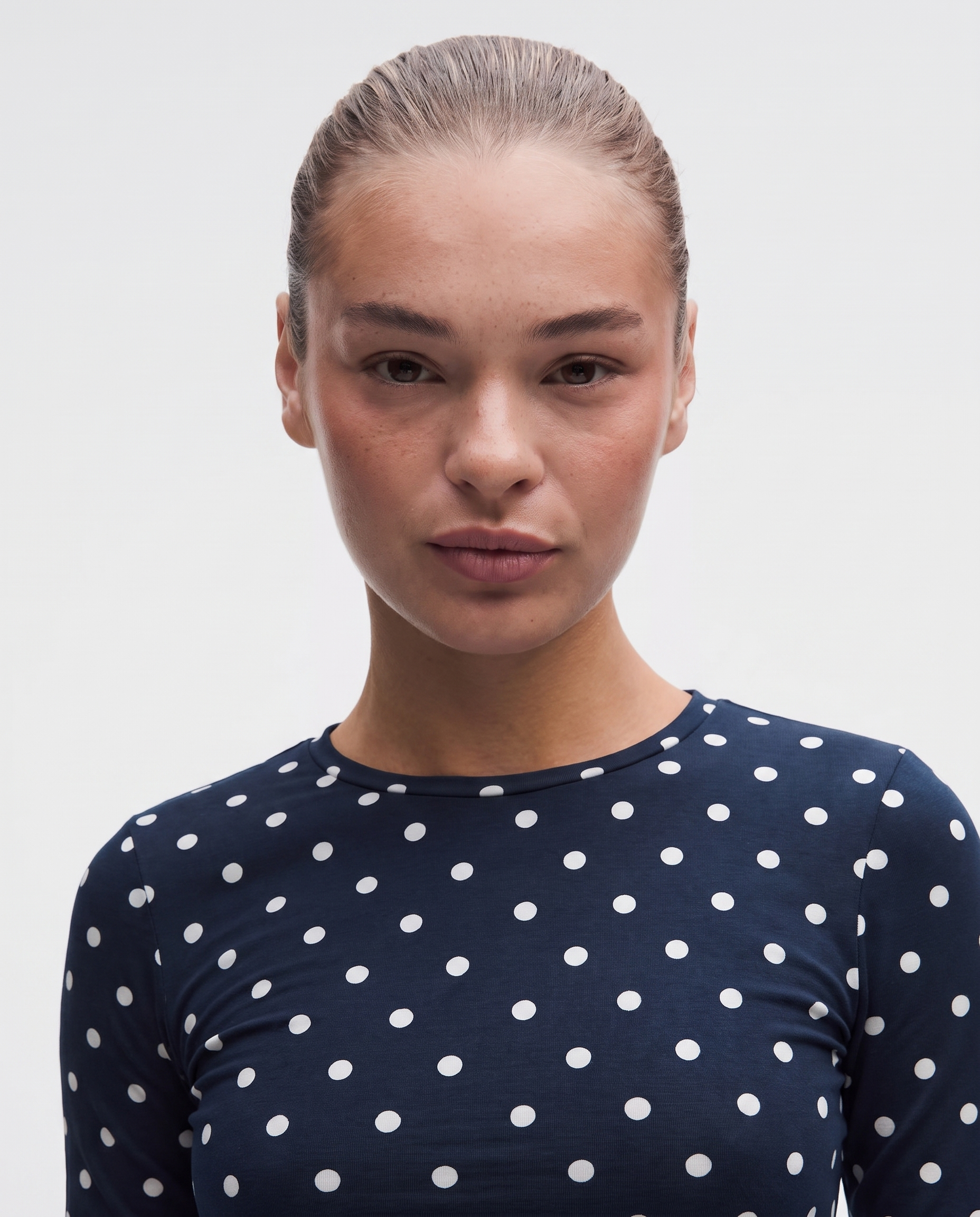 Navy Polkadot Full-Sleeve Supersoft Underscrub